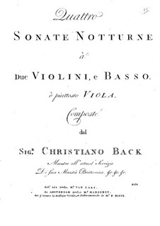 Four Trio Sonatas, Op.2 W B31, 33-35: parte violoncelo by Johann Christian Bach