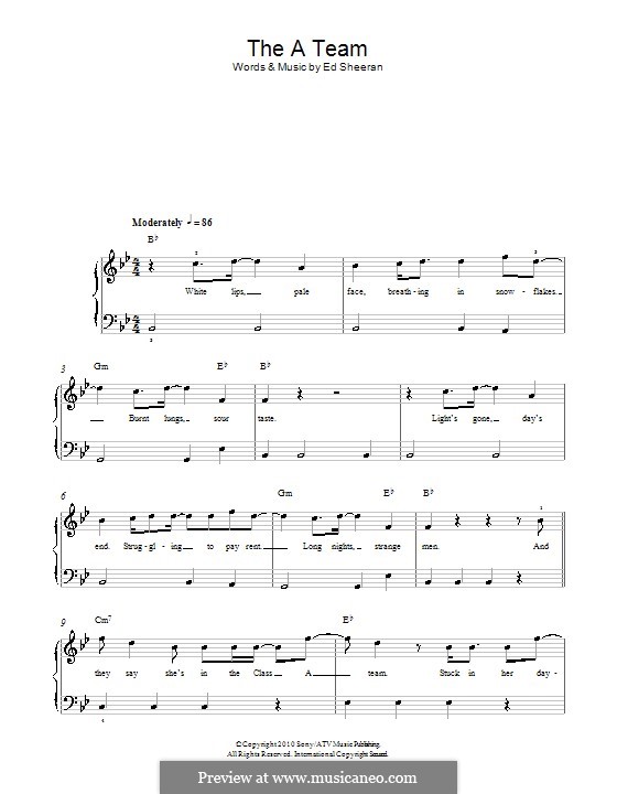 The a Team: Para Piano by Ed Sheeran
