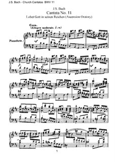 Lobet Gott in seinen Reichen, BWV 11: Partitura Piano-vocal by Johann Sebastian Bach