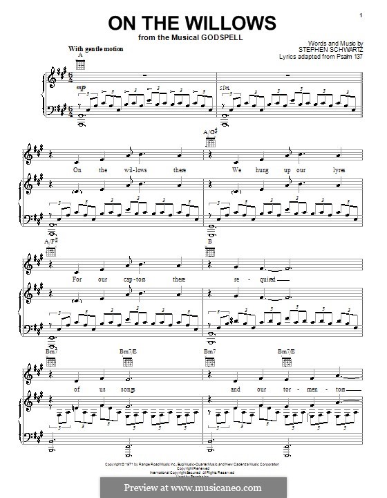 On the Willows: Para vocais e piano (ou Guitarra) by Stephen Schwartz