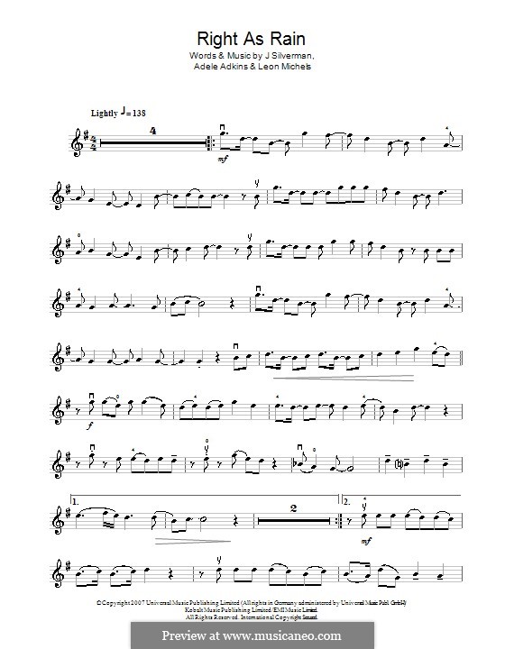 Right as Rain: para violino by Adele, Jeffrey Silverman, Leon Michels