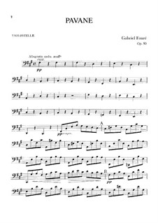 Pavane, Op.50: parte violoncelo by Gabriel Fauré