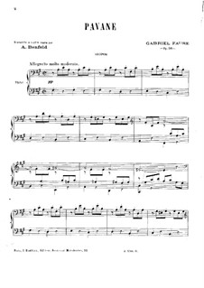 Pavane, Op.50: para piano de quadro mãos by Gabriel Fauré