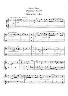 Pavane, Op.50: parte clarinetes by Gabriel Fauré