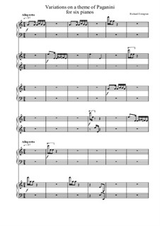Variations on a theme of Paganini for 6 pianos: Variations on a theme of Paganini for 6 pianos by Richard Errington