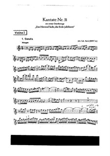 Der Himmel lacht! Die Erde jubilieret, BWV 31: violino parte I by Johann Sebastian Bach