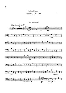Pavane, Op.50: Parte contrabaixo by Gabriel Fauré
