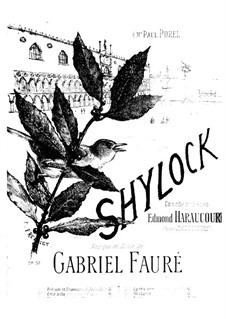 Shylock. Suite, Op.57: Movement II. Entr'acte, for piano four hands by Gabriel Fauré