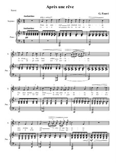 Three Songs, Op.7: No.1 Après un rêve (After a Dream) italian and french texts by Gabriel Fauré