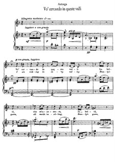 Vo' cercando in queste valli: Piano-vocal score (d minor) by Emanuele d'Astorga