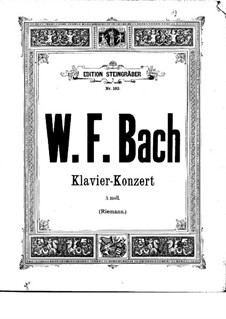 Concerto for Harpsichord and Orchestra in A Minor, F 45: Versão para dois pianos de quatro mãos by Wilhelm Friedemann Bach