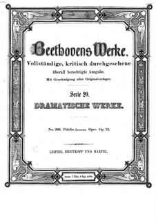 Complete Opera: Full score (second version) by Ludwig van Beethoven