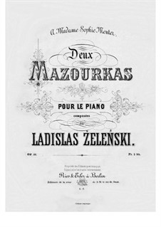 Two Mazurkas, Op.31: Para Piano by Władysław Żeleński