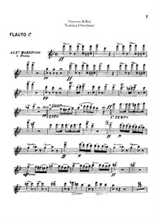 Overture: Flautas I-II, partes by Vincenzo Bellini