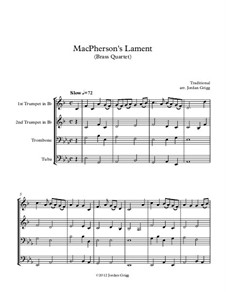 MacPherson's Lament: para quarteto de bronze by James MacPherson