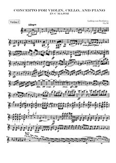 Concerto for Violin, Cello, Piano and Orchestra , Op.56: violino parte I by Ludwig van Beethoven