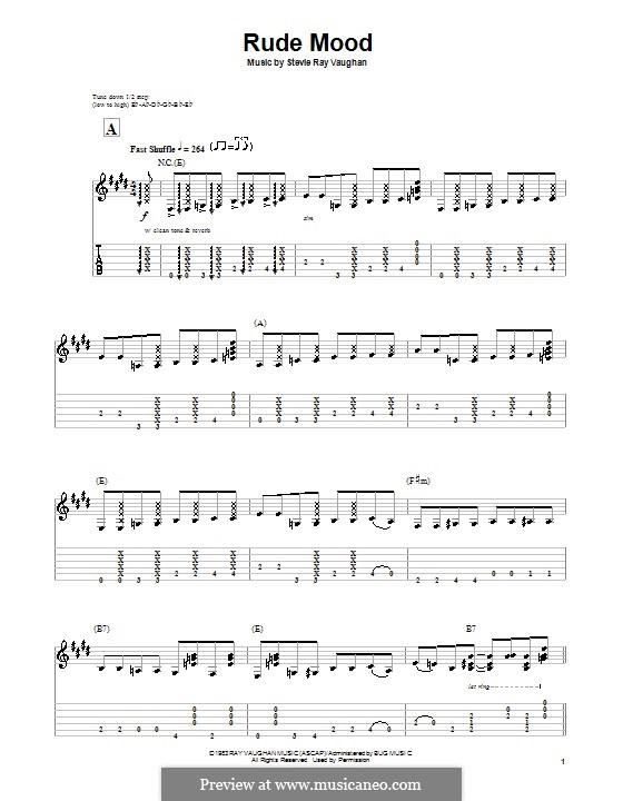 Rude Mood: Para guitarra com guia by Stevie Ray Vaughan
