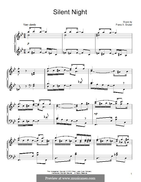 Piano version: em B flat maior by Franz Xaver Gruber