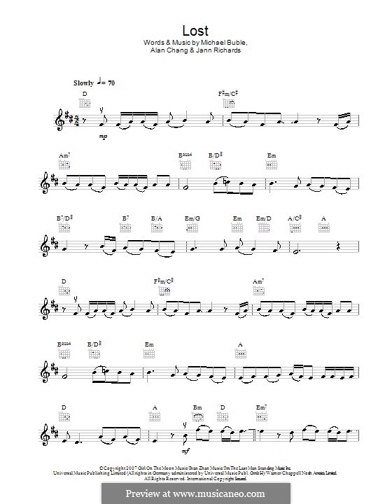 Lost: para violino by Alan Chang, Jann Arden Richards