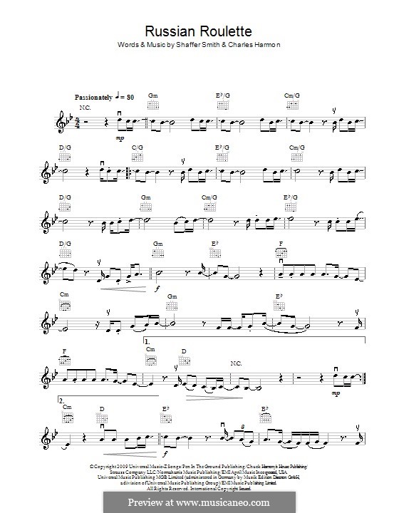 Russian Roulette (Rihanna): para violino by Charles Harmon, Ne-Yo