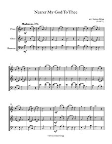 Nearer, My God, To Thee: Para trio de instrumento de sopro de madeira by Lowell Mason
