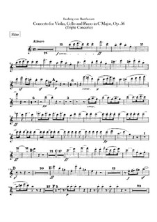 Concerto for Violin, Cello, Piano and Orchestra , Op.56: parte flauta by Ludwig van Beethoven