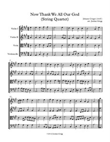 Now Thank We All Our God: para quartetos de cordas by Johann Crüger