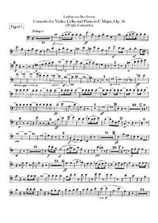 Concerto for Violin, Cello, Piano and Orchestra , Op.56: fagotes partes I-II by Ludwig van Beethoven