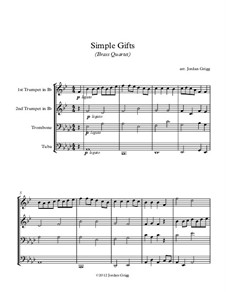 Simple Gifts: para quarteto de bronze by Joseph Brackett