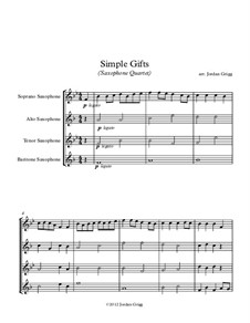 Simple Gifts: para quarteto de saxofone by Joseph Brackett
