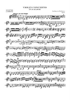 Concerto for Violin and Orchestra in D Major, Op.61: violino parte II by Ludwig van Beethoven