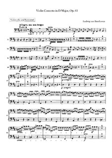 Concerto for Violin and Orchestra in D Major, Op.61: parte violoncelo e contrabaixo by Ludwig van Beethoven