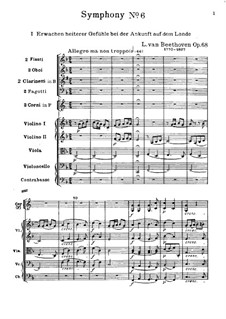 Movement I. Awakening of Happy Feelings on Arrival in the Countryside: partitura completa by Ludwig van Beethoven