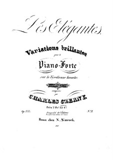 Les elegantes, Op.333: No.1 Variations brillantes sur la tyrolienne favorite by Carl Czerny