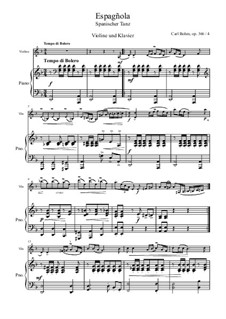 Española. Spanish Dance for Violin and Piano, Op.366 No.4: Española. Spanish Dance for Violin and Piano by Carl Böhm