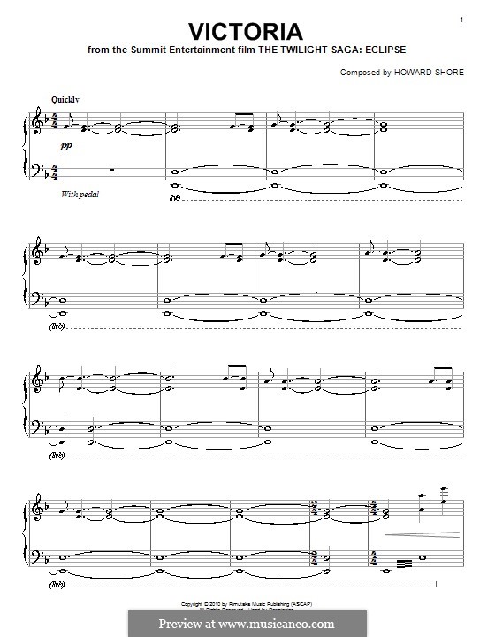 Victoria: Para Piano by Howard Shore