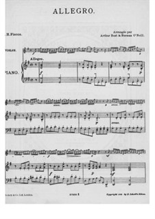 Suite No.1: Allegro, for violin and piano by Joseph-Hector Fiocco