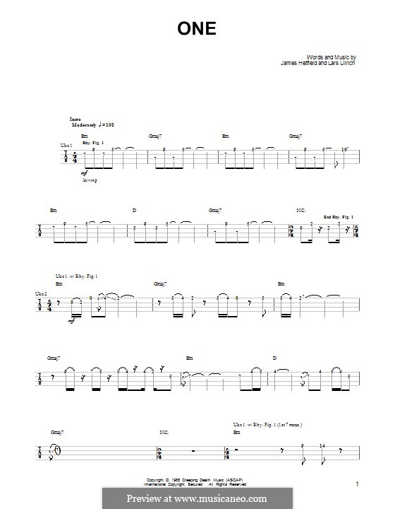 One (Metallica): para ukulele by James Hetfield, Lars Ulrich