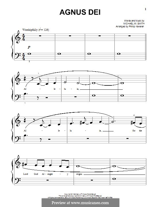 Agnus Dei: Para Piano by Michael W. Smith