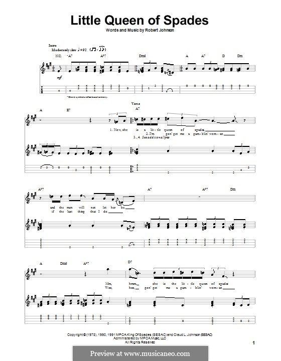 Little Queen of Spades (Eric Clapton): para ukulele by Robert Leroy Johnson