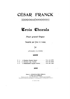 Three Chorales: Chorale No.2 in B Minor, for piano four hands, FWV 39 by César Franck