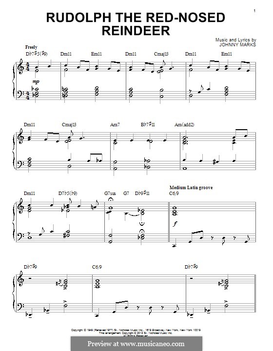 Rudolph the Red-Nosed Reindeer (Piano version): Jazz version by Johnny Marks