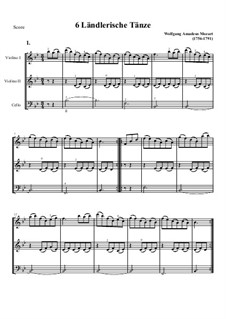 Six German Dances, K.606: partitura completa by Wolfgang Amadeus Mozart
