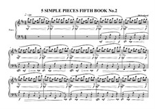 5 Simple pieces for piano: Fifth book No.2, MVWV 700 by Maurice Verheul