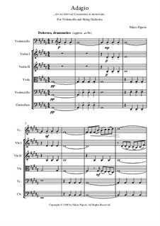 Adagio: For cello and string orchestra by Nikos Piperis