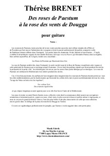 Des roses de Paestum à la rose des vents de Dougga: For acoustic guitar by Thérèse Brenet