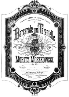 Two Pieces for Piano, Op.27: No.1 Barcarole by Moritz Moszkowski