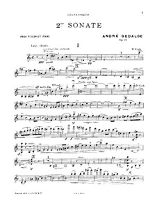 Sonata for Violin and Piano No.2 in A Minor, Op.19: Parte de solo by André Gedalge