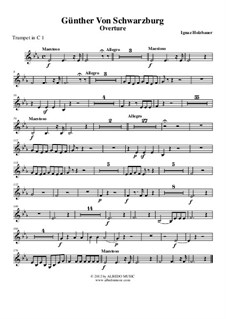 Günther von Schwarzburg: Overture, for chamber orchestra – trumpet in C 1 (transposed part) by Ignaz Holzbauer