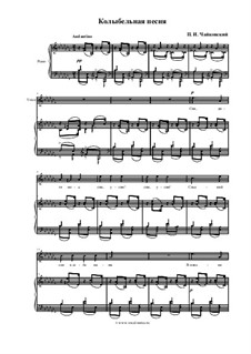 Six Romances, TH 95 Op.16: No.1 Cradle Song  by Pyotr Tchaikovsky